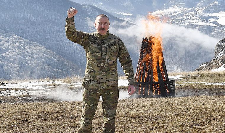 Aliyev, Şuşa'da Nevruz ateşini yaktı