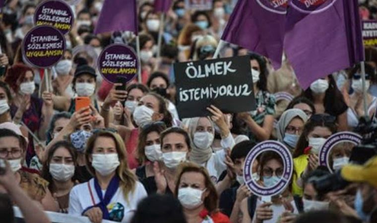 Ankara'da İstanbul Sözleşmesi için protesto: 'Yılın ilk üç ayında 82 kadın öldürüldü'