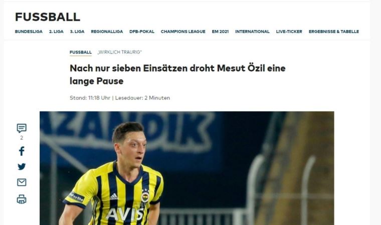 Mesut Özil’in sakatlığı dünya basınında