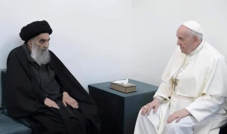 Papa Francesco, Irak'ta Şii lider Ayetullah El Sistani ile görüştü