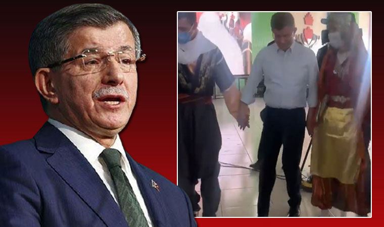 Davutoğlu'nun halay sırasındaki zor anları