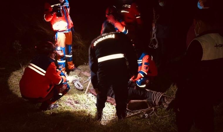 Sarp arazide çalışırken düşen maden mühendisi kurtarıldı