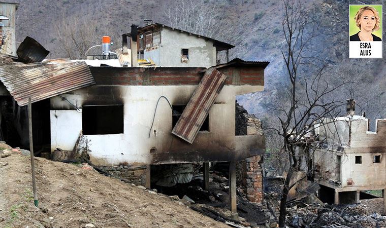 Artvin'deki yangında evi yanan Kübra Palancı, 