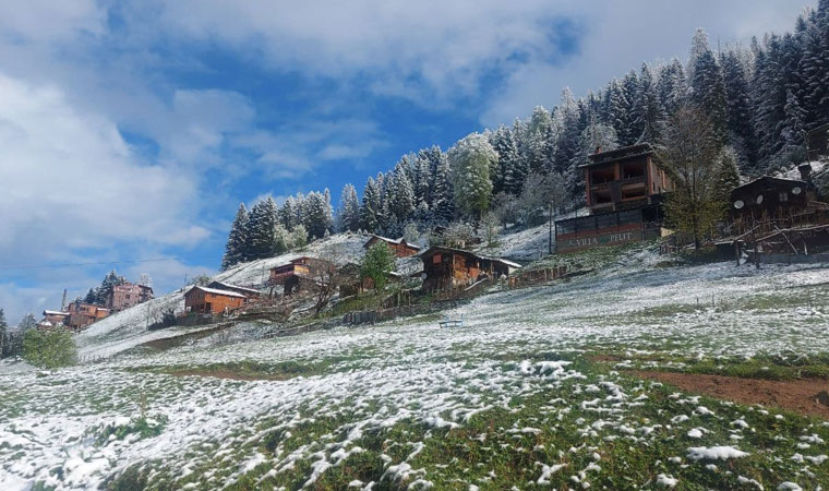 Rize'de mayıs ayında kar yağdı