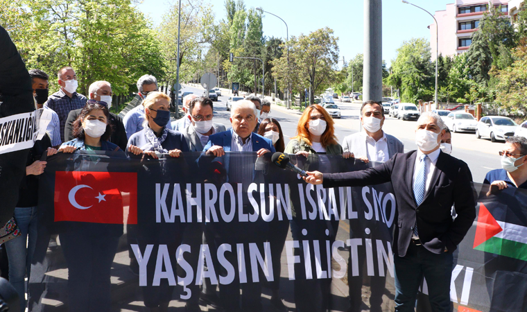 CHP'den İsrail Büyükelçiliği önünde protesto