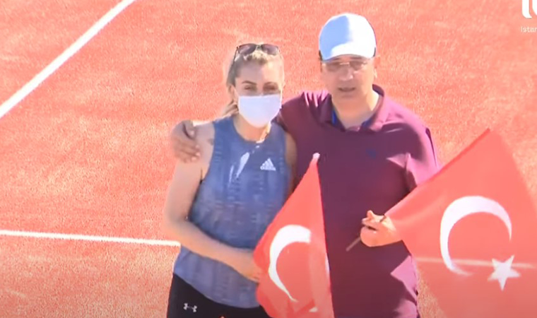 İmamoğlu paylaştı: Haliç'in ortasında tenis oynanır mı? Oynanır