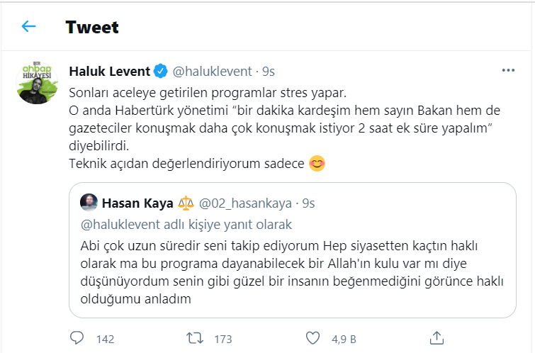 Haluk Levent'ten Habertürk'e 'süre' eleştirisi