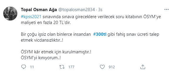 KPSS için 300 TL sınav ücreti istenmesine sosyal medyadan tepki!