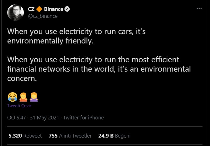 Binance CEO'su CZ'den Musk'ı hedef aldı