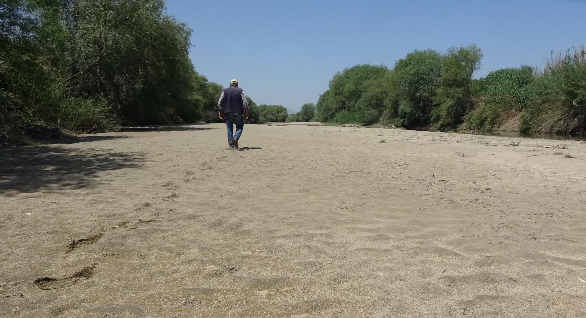 İlk kez böyle görüntülendi, Büyük Menderes Nehri kurudu