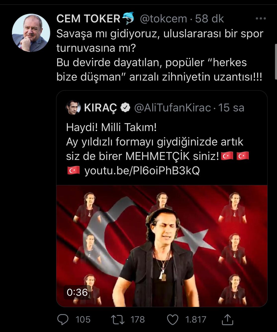 Kıraç'ın milli takım için yaptığı şarkıya tepki yağdı