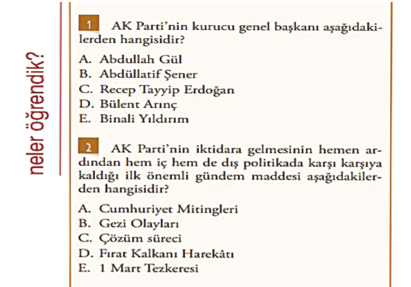 AKP dönemi inkılap tarihine eklendi! "Adalet ve Kalkınma Partisi döneminde Türkiye"