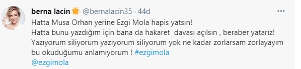 Ezgi Mola'ya destek yağdı:" Yalnız Değilsin Ezgi Mola "