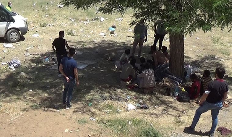 Bitlis'te, yol kenarına terk edilmiş 70 kaçak göçmen yakalandı