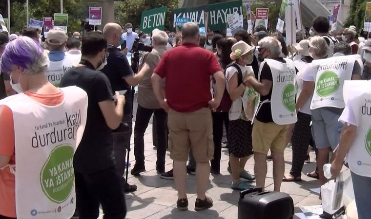 İstanbul'da 'Kanal İstanbul' protestosu