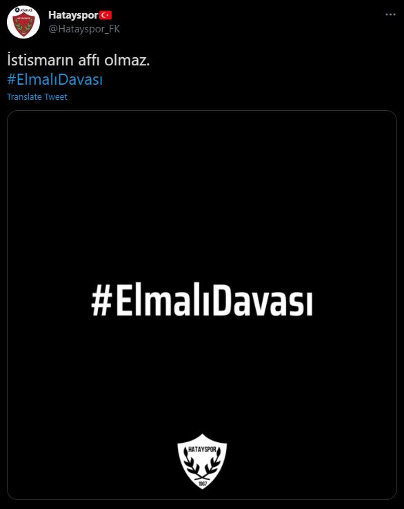 Kulüplerden Elmalı Davası paylaşımı