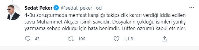 Sedat Peker, 'hata benim' deyip özür diledi: Helallik isterim