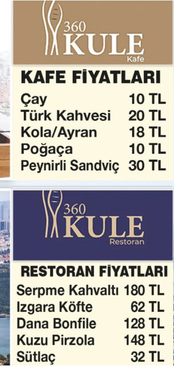 Çamlıca Kulesi'nde çay içmek isteyen 4 kişi 280 lira ödeyecek