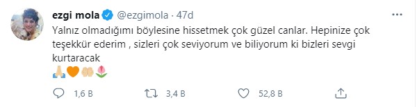 Ezgi Mola: Yalnız olmadığımı böyle hissetmek çok güzel