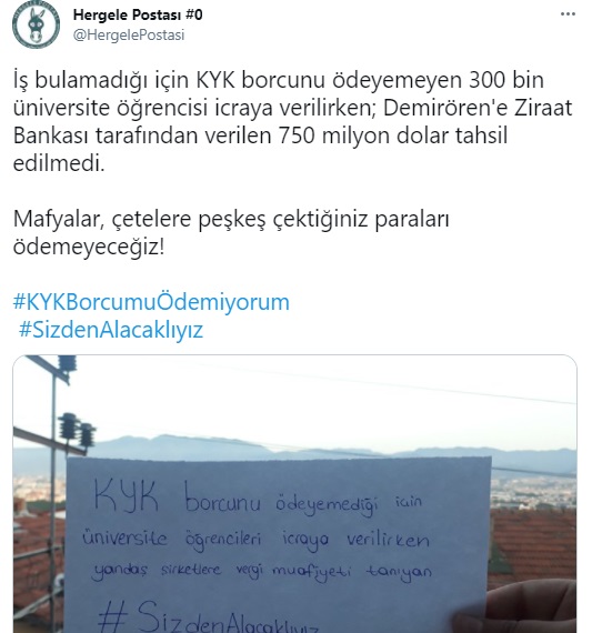 Peker'in ‘Demirören’ iddiasının ardından öğrencilerden Ziraat Bankası’na tepki