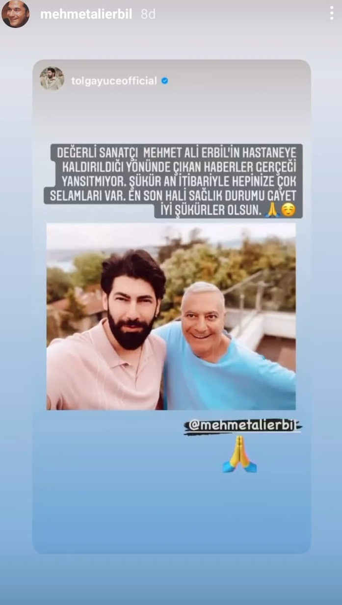 Mehmet Ali Erbil hastaneye kaldırıldı iddiasına açıklama