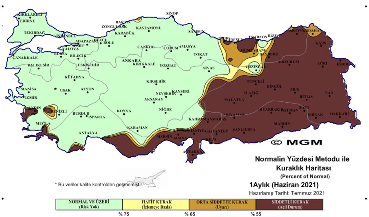 Meteorolojinin haritasında 'olağanüstü kuraklık' tehlikesi