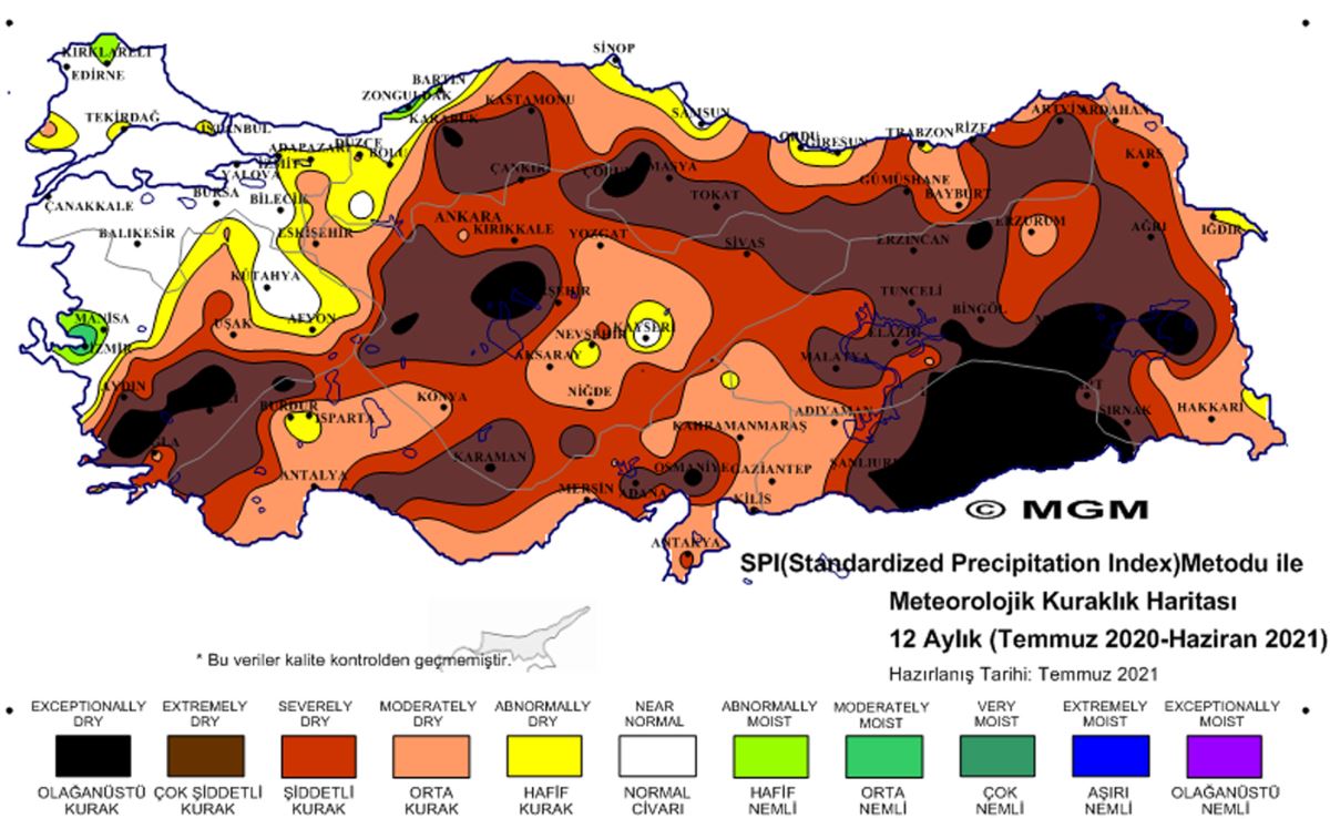 Meteorolojinin haritasında 'olağanüstü kuraklık' tehlikesi