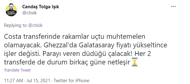 Beşiktaşlı gazeteciden taraftarlara kötü haber: Costa zor, Ghezzal'da yarış var!