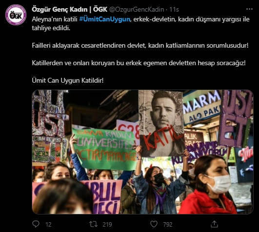 Aleyna Çakır'ın ölümünün baş şüphelisi Ümitcan Uygun'un tahliye edilmesine tepkiler çığ gibi büyüyor