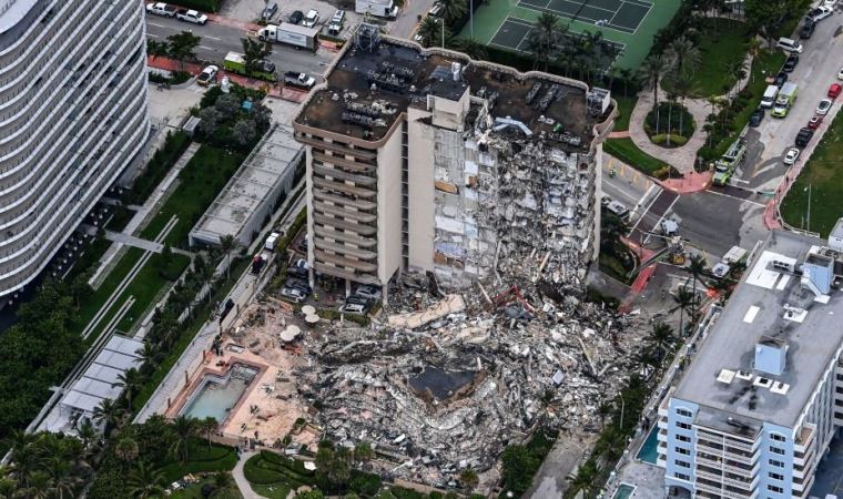 Miami'de çöken binada 128 kişiden hala haber alınamıyor