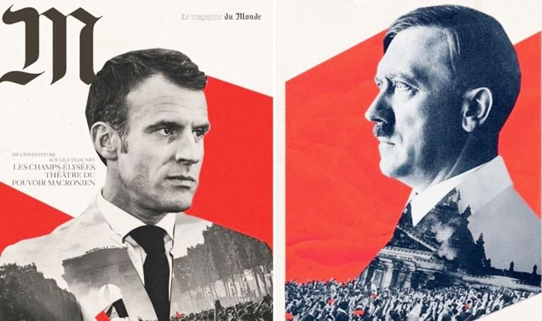 Fransa’da Cumhurbaşkanı Macron’u Hitler’e benzeten afişlerle ilgili soruşturma başlatıldı