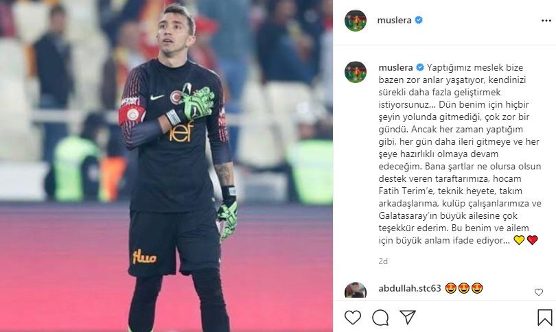 Galatasaray kalecisi Muslera'dan açıklama: Zor bir gündü