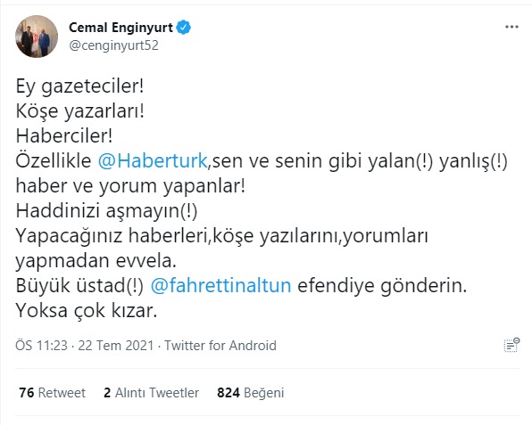 Altun'un eleştirisinin ardından HaberTürk AKP ve MHP'nin hedefinde