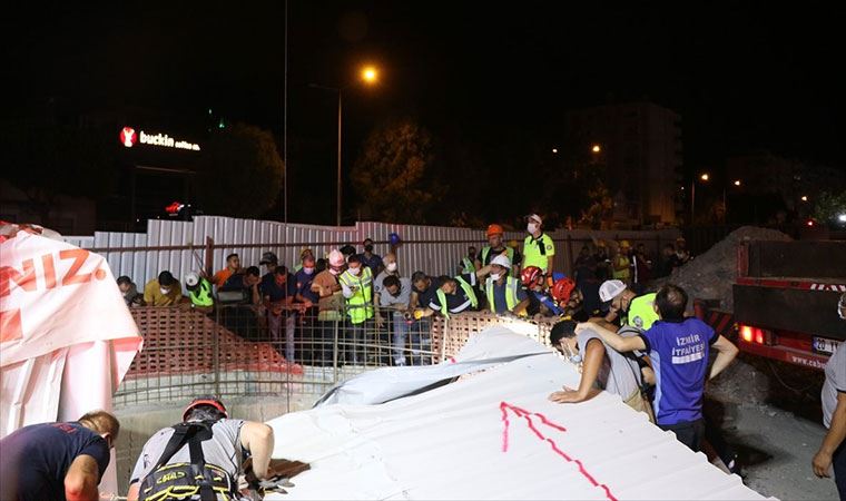 Otomobil 25 metre yükseklikten metro inşaatına düştü!