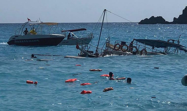 Fethiye'de günübirlik tur yapan tekne battı: 1 ölü, 2 yaralı