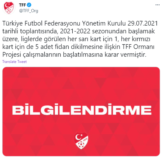 TFF ve kulüplerden fidan kampanyası