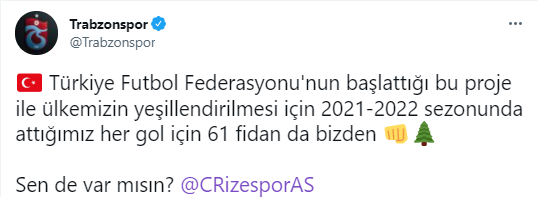 TFF ve kulüplerden fidan kampanyası