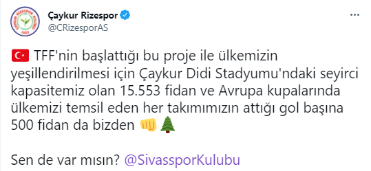 TFF ve kulüplerden fidan kampanyası