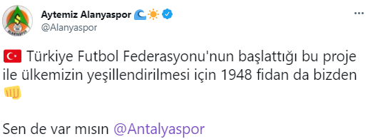 TFF ve kulüplerden fidan kampanyası