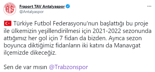 TFF ve kulüplerden fidan kampanyası