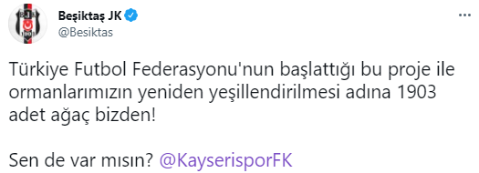 TFF ve kulüplerden fidan kampanyası