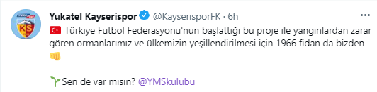 TFF ve kulüplerden fidan kampanyası