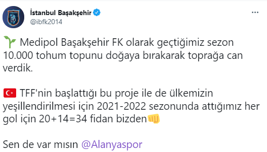 TFF ve kulüplerden fidan kampanyası