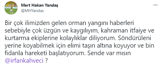 Fenerbahçeli futbolculardan 'bin fidan' kampanyası