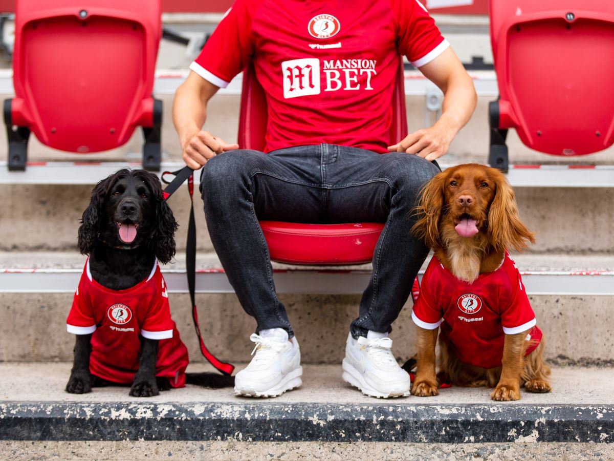 Championship ekibi Bristol City, yeni sezon formalarını köpeklerle tanıttı