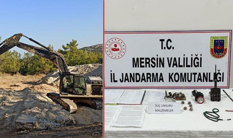 Mersin'de kaçak kazı yapan 7 kişi suçüstü yakalandı