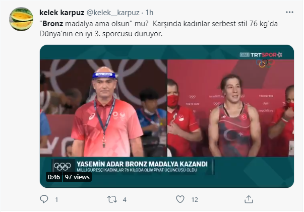 TRT muhabirinin kullandığı 'Bronz ama olsun' sözüne tepki yağdı