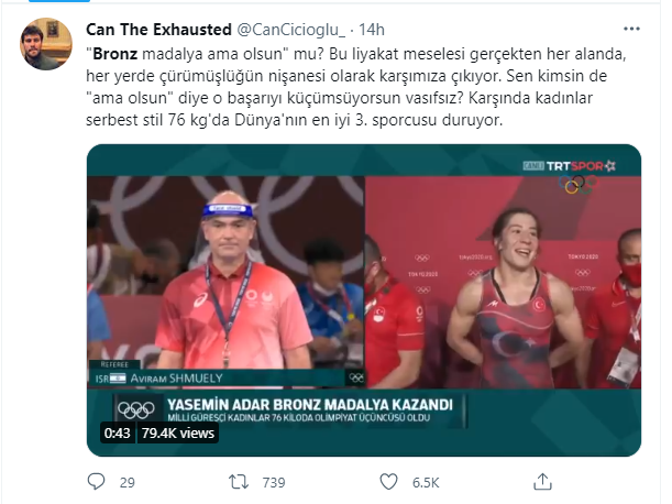 TRT muhabirinin kullandığı 'Bronz ama olsun' sözüne tepki yağdı