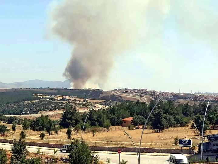 Uşak'ta 2 noktada orman yangını; 8 hektar alan yandı