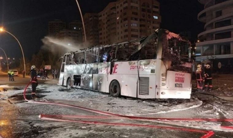 Ankara'da yolcu otobüsü yandı: 1 ölü, 20 yaralı